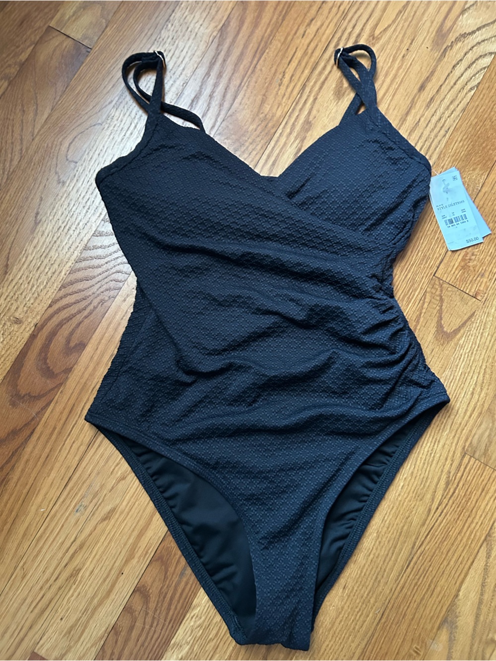 Lands' End Black One-Piece Swimsuit small